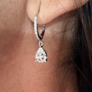 Drop Lab Grown Diamond Sterling Silver Earrings